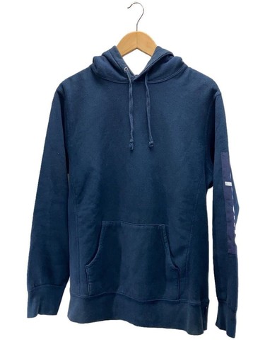 Supreme Felpa con Cappuccio M Cotone Navy Cappuccio Polsini Macchiato Condizioni Considerazioni Usata