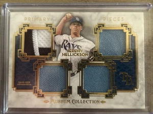 2014 Topps Museum Primary Pieces Quad Relics JEREMY HELLICKSON Gold /25 GAME USE - Picture 1 of 2