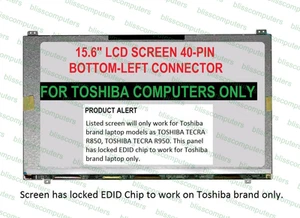 TOSHIBA TECRA R850-S8522 LAPTOP LED LCD Screen 15.6" WXGA HD Bottom Left - Picture 1 of 3