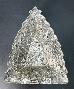 1995 Elegant Silverplated Holiday Serving Dish with Intricate Ornaments w/Box - Picture 1 of 18