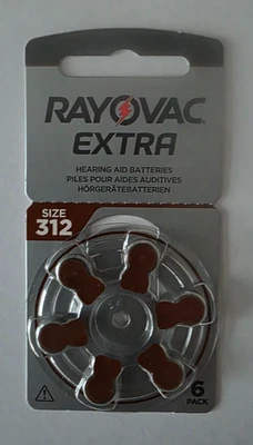 Rayovac 312 Advanced Hearing aid batteries 36 off - PR41 - Brown - Image 1 of 3