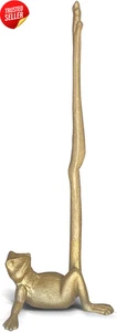Gold Paper Towel Holder, Metal Floor or Countertop Holder, Gold Frog Design - Picture 1 of 10