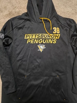 #38 Pickering Pittsburgh Penguins Fanatics Vestuario Juego Sudadera con Capucha Usada XL b Foto 1 de 4