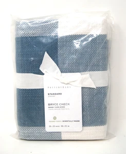NEW POTTERY BARN Bryce check standard pillow sham chambray blue - Picture 1 of 4
