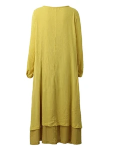 New Fashion Women Casual Loose Dress Solid Long Sleeve Boho Long Maxi Dress - Picture 1 of 14