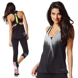 ZUMBA Open Back Racerback Top Suelto Ajuste Bronceado con Borlas ZGreen FABULOSO Y RARO S M - Imagen 1 de 3