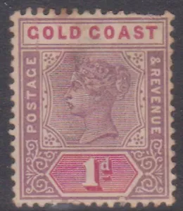 (F204-45) 1898 Gold Coast 1d mauve &red QVIC stamp MH (AT) - Picture 1 of 1