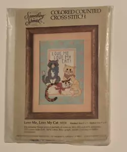 Punto de cruz contado de colección Something Special Love My Cat nuevo 1986 - Imagen 1 de 4
