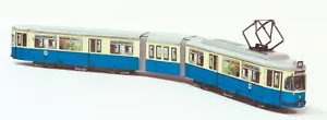 Straßenbahn H0 Modell Tram P1-Wagen München "Tatzelwurm" , Karton Bausatz, 1:87 - Bild 1 von 1