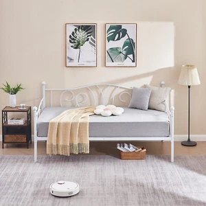 VECELO Twin Size Metal Daybed with Headboard Metal Slats Support for Living Room - Picture 1 of 27