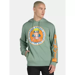 Naruto Anime Men's Graphic Green Hoodie Size XS Hooded Sweatshirt NEW - Picture 1 of 1