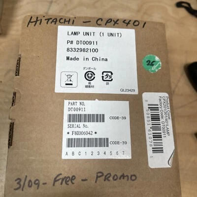 Lámpara proyector eReplacements DT00911ER; modelos Hitachi cpx401, cpx-29; hcp-960x Foto 1 de 3
