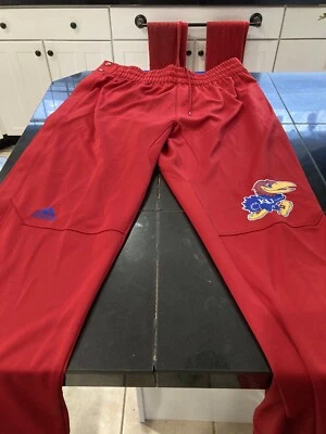 MENS Kansas Jayhawks Team-Issued Blue SNAP PANTS XL+2 RED  Fanatics HOLO NEW - Image 1 of 4