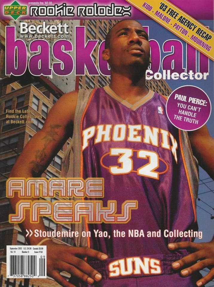 REVISTA DE BALONCESTO BECKETT SEPTIEMBRE 2003 AMARE STOUDEMIRE HABLA PHOENIX SUNS DIFÍCIL DE ENCONTRAR Foto 1 de 1