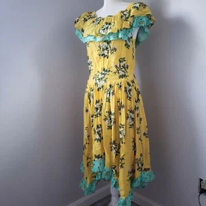 Abito midi Matilda Jane MJ donna S piccolo giallo verde floreale primavera estate - Foto 1 di 11