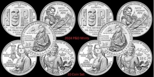 2024 P+D American Women Series Quarters Complete 10 Coin Set From US Mint - Picture 1 of 1