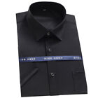 Mens Formal Shirts Office Short Sleeves No Iron Bussiness Casual Summer Elastic