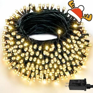 95FT 240LED Christmas Lights, 8 Modes, Timer, Waterproof, Green Wire, Warm White - Picture 1 of 6