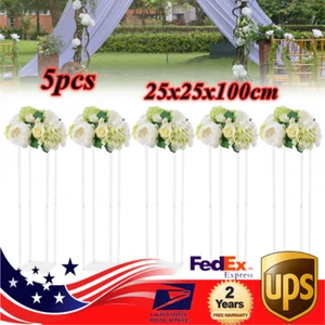 5 pezzi supporto colonna fiori acrilico trasparente sfondo matrimonio festa decorazione palloncini - Foto 1 di 12