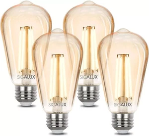 Sigalux Edison LED Light Bulbs, Dimmable Vintage Light Bulbs 40 Watt Equivalent - Picture 1 of 4