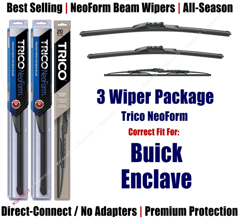 3pk Super-Premium NeoForm Wipers fits 2008+ Buick Enclave 162515/2115/12E Foto 1 de 1