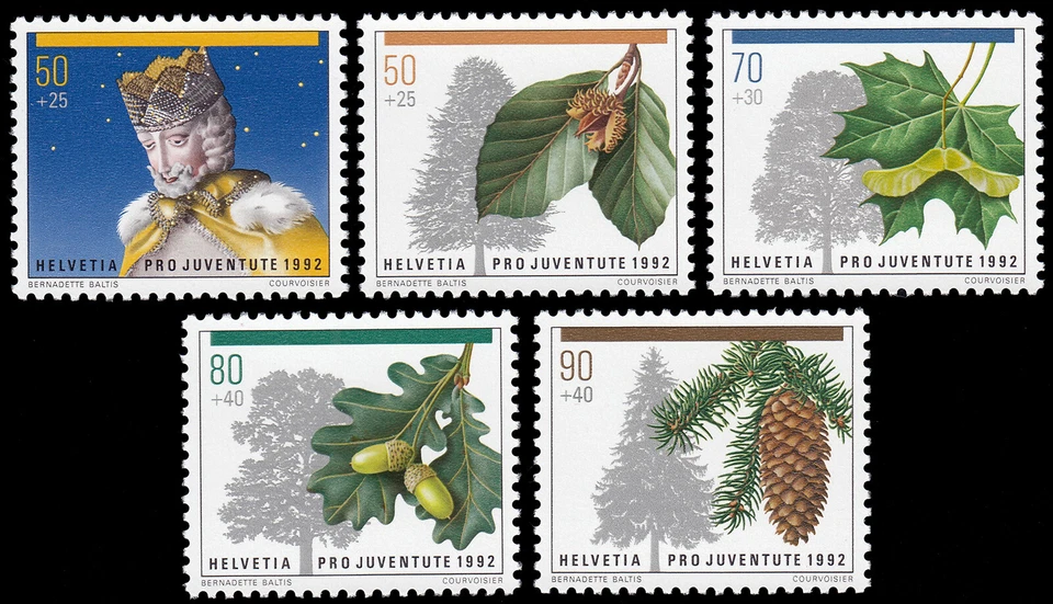 Switzerland 1411/15 1992 Pro Juventud Christmas Forest Trees MNH - Image 1 of 1