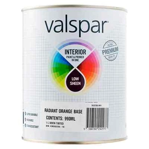 Valspar Interior Paint & Primer LOW SHEEN RADIANT ORANGE BASE 1L - Picture 1 of 2