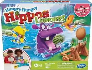 Hasbro Gaming Hungry Hungry Hippos Launchers Game for Kids Ages 4 and Up, Electr - Picture 1 of 3