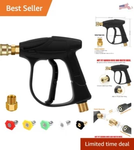 Premium High Pressure Washer Gun - 4350PSI - 5 Nozzles - M 22 Brass Coupler - Picture 1 of 8