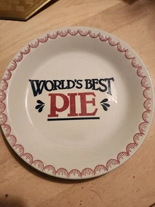 Pie Dish "Worlds Best Pie" 10" Vtg Mt Clemens Pottert - Picture 1 of 4