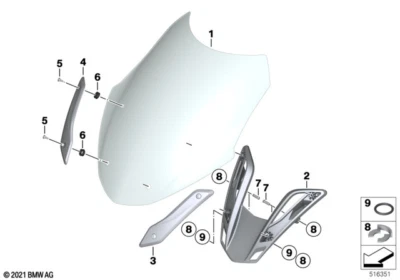 BMW R1250RT Windschild  BMW Teilenummer 46 63 8 382 799 - Bild 1 von 3