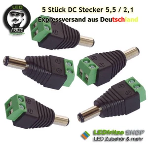 5 Stück DC Stecker mit Schraubanschluss 5,5 / 2,1 Verbinder ideal für LED - Bild 1 von 3