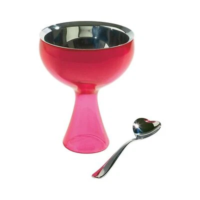 Alessi Big Love Bowl Spoon Pink Kitceh dishes Stylish design Removable stainless - Image 1 of 4