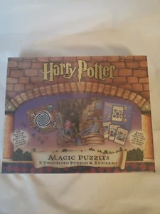 Harry Potter Magic Puzzles 3 Two-Sided Puzzles & 2 Charms (2000, Bepuzzled) NISB - Picture 1 of 6