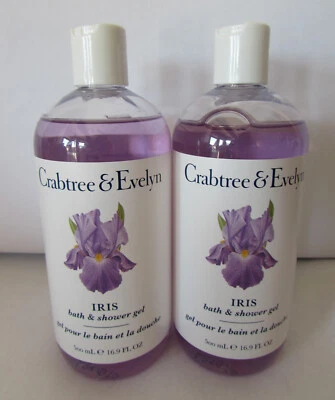 2 Crabtree & Evelyn IRIS Scented Bath Shower Gel Wash 16.9 oz each - Image 1 of 3