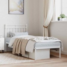 Giroletto con Testiera Metallo Bianco 90x200 cm vidaXL