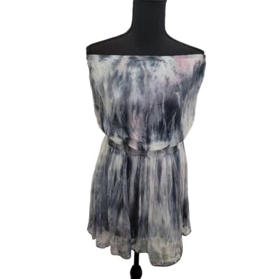 Gypsy 05 100% Silk Watercolor Tie Dye Strapless Tube Dress Size Small - Image 1 of 4