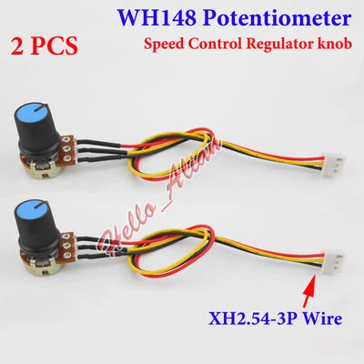 2PCS 10K OHM Linear Taper Rotary Potentiometer 10KB B10K Pot With Wire Portable - Image 1 of 2