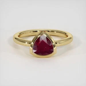 Thailand Trillion Red Ruby 18K Yellow Gold Ring 1.47CT - Picture 1 of 15