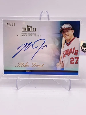 2012 TOPPS TRIBUTE МАЙК ФОРЕЛЬ ЧЕРНИЛЬНЫЕ НАГРАДЫ СИНИЙ АВТО /50 2-Й ГОД - Изображение 1 из 2