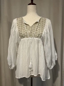 Ruby Yaya Blouse Xs Cotton Silk Blend With Sequin Decor - Picture 1 of 8