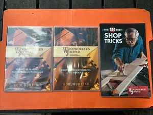 Woodworkers Journal DVD Lot of 3: Furniture Making, Essent. Woodworking, & Book - Picture 1 of 5