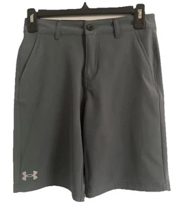 UNDER ARMOUR Youth Boy's Pitch Gray Flat Front Quick-Dry Shorts~~Size 12 - Picture 1 of 7
