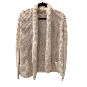 Cárdigan Merona Beige Frente Abierto Suéter Bolsillos Tejido Acogedor Talla S Mezcla Acrílico - Imagen 1 de 6
