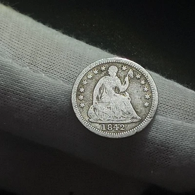 1842 Seated Liberty Half Dime Silver  - Image 1 of 4