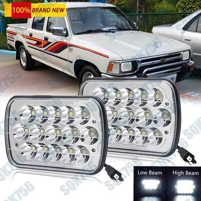 Faro LED alto/bajo negro 7x6 5x7 2 piezas para camioneta Toyota 1982-1995 carrocería dura Foto 1 de 4