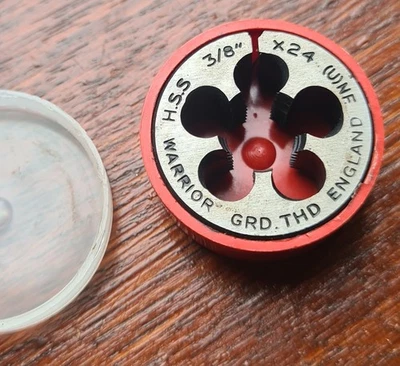 HSS GRD SPLIT DIE 1" OUTSIDE DIA 3/8 X 24 UNF HSS Warrior Made in England VGC - Image 1 of 4