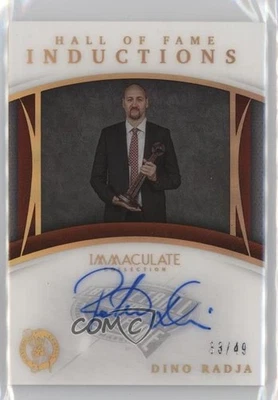 Panini Immaculate Hall of Fame Inductions 2020/49 Dino Radja #HOF-DIN Auto HOF Foto 1 de 2