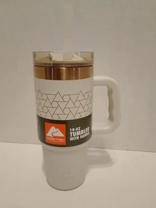 Ozark Trail 18 Unzen Thermo Edelstahl Becher mit Griff & Strohhalm Beige - Bild 1 von 9