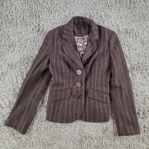 Boden Blazer Damen 8 braun Tweed Woll Sakko Ellenbogenschützer Nadelstreifen - Bild 1 von 13